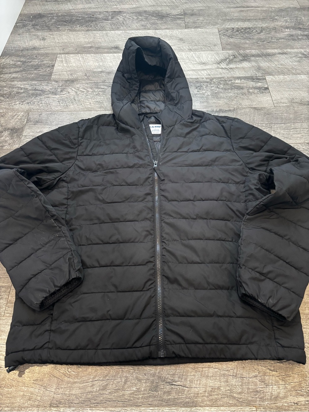 Old Navy Black Hooded Quilted Puffer Jacket